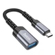 Кабель-переходник HOCO UA24 Type-C male to USB female 3.0 converter Metal Gray (6942007608848) - изображение 1