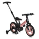 Велосипед-біговел (велобіг) PROFI KIDS MB 1021-3 з батьківською ручкою та гумовими колесами 12", Чорно-рожевий - зображення 1