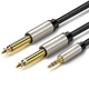 Аудио кабель UGREEN AV126 3.5 мм - 2 x jack 6.35 мм 2м Gray (UGR-10615) - изображение 1