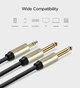Аудио кабель UGREEN AV126 3.5 мм – 2 x jack 6.35 мм 2м Gray (UGR-10615) - изображение 3