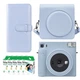 Подарунковий набір камера миттєвого друку Fujifilm Instax Square SQ1 Glacier Blue / Чохол блакитний / Фотоальбом (80 фото) / Фотопапір (50 знімків) - зображення 1