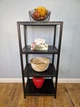 Стелаж (этажерка) 1150х520х360 мм WoodDecor из натурального дерева 4 полочки Черный - изображение 1