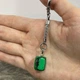 Кулон с натуральным камнем Малахит в природной форме на брелоке для ключей сталь в сувенирной коробочке (16128) - изображение 4