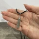 Кулон с натуральным камнем Лабрадорит прямоугольной формы на шнурке экошелк черный упакован в коробочку (16121) - изображение 4