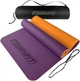 Коврик для йоги и фитнеса EasyFit EF-1924s-VO TPE+TC ECO-Friendly двухслойный каремат в чехле 6 мм Фиолетовый с оранжевым (56002554) - изображение 1