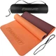 Коврик для йоги и фитнеса EasyFit EF-1924E-PHBN TPE+TC ECO-Friendly двухслойный каремат в чехле 183 х 61 х 0.6 см Персиковый с коричневым (56003423) - изображение 1