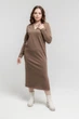 Тепла сукня в рубчик 104MONA 3XL Бежевий - изображение 5