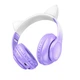 Наушники Hoco W42 Cat Ears беспроводные/проводные, емкость 400 мАч для 10 часов музыки и звонков, 180 часов в режиме ожидания, поддерживает BT, TF и ​​AUX Violet - изображение 3