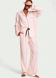Піжама фланель Victoria's Secret Flannel Long Pajama Set (сорочка+штани) S-short Рожева смужка - зображення 1
