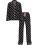 Піжама фланель Victoria's Secret Flannel Long Pajama Set (сорочка+штани) S Чорна Рожеве лого - зображення 2