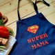Фартух кухонний жіночий з вишивкою «Super мама» синій (0433) - зображення 3