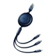 Кабель Baseus Bright Mirror 2 Series Retractable 3-in-1 Fast Charging Data Cable USB to M+L+C 3.5A 1.1m Blue (CAMJ010003) - изображение 3