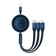 Кабель Baseus Bright Mirror 2 Series Retractable 3-in-1 Fast Charging Data Cable USB to M+L+C 66W 1.1m Blue (CAMJ010103) - зображення 1