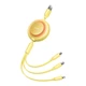 Кабель Baseus Bright Mirror 2 Series Retractable 3-in-1 Fast Charging Data Cable USB to M+L+C 3.5A 1.1m yellow (CAMJ010011) - изображение 3