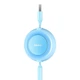 Кабель Baseus Bright Mirror 2 Series Retractable 3-in-1 Fast Charging Data Cable USB to M+L+C 3.5A 1.1m Sky Blue (CAMJ010017) - изображение 7