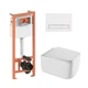 Комплект: Qtap Gemini Ultra Quiet унитаз подвесной QT2533076EUQW + Nest комплект инсталляции 4в1 (Клавиша White) QT2533076EUQW46159 - изображение 1