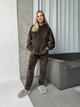 Жіночий костюм для дому із махри (світшот+штани) Uaclothes 46-48 Коричневий (like29909-101171350) - изображение 1
