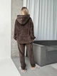 Жіночий костюм для дому із махри (світшот+штани) Uaclothes 46-48 Коричневий (like29909-101171350) - изображение 4