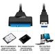 Кабель - адаптер SATA перехідник з USB 3.0 для диска HDD SSD 2.5 дюймів до комп'ютера / ноутбука, 30 см, чорний (93258435) - зображення 2