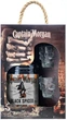 Алкогольный напиток на основе Карибского рома Captain Morgan Spiced Black 1 л 40% + 2 рюмки (4820178650991) - изображение 2