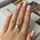 Срібна каблучка з натуральним смарагдом 0.4ct, вага виробу 6,32 гр (2140719) - зображення 4