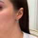 Серебряные серьги с натуральным изумрудом, фианитами (2172437) - изображение 7