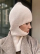 Балаклава в'язана шапка жіноча Zefur One size бежева - изображение 2
