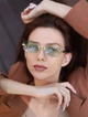 Солнцезащитные очки No Brand унисекс без оправы Trend зеленые с золотом - изображение 3