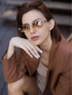 Солнцезащитные очки No Brand унисекс без оправы Trend коричневые с золотом - изображение 6