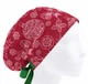 Медицинская шапочка женская HeadwearUniverse универсальная принт новогодние игрушки на красном - изображение 1
