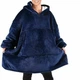 Плед толстовка с капюшоном Huggle Hoodie оверсайз, синий - изображение 6