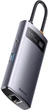 USB-хаб Baseus Metal Gleam Series 4-in-1 Multifunctional USB Type-C to 3 x USB 3.0 + RJ45 Gray (WKWG070113) - изображение 2