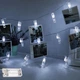 Світлодіодна гірлянда з прищіпками для фото, 3м, 20 LED, від батарейок AA, Білий - зображення 1