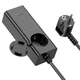 Мережевий подовжувач фільтр Hoco NS4 4000W EU/GER штекер 2xUSB 1xType-C PD65W QC 3.0 швидке заряджання чорний - зображення 3