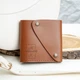 Компактный женский кошелек с гравировкой на заказ, Caramel, Malina Leather - изображение 1