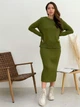 Юбка миди осенняя прямая женская ARTKNIT Jolie S-M Хаки (4823093444126) - изображение 4