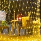 Гірлянда світлодіодна Lem Berger, штора, сітка, 3х2 м, 192 LED, IP44, 8 режимів, прозорий дріт, жовте світло, 4009067 - зображення 4