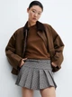 Юбка мини осенняя женская Mango Nara 57044403-52 M Серая с синим (8445922618056) - изображение 4