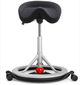 Стілець сідло для активного сидіння Backapp Smart Nordic Wool, Silver Grey, Red ball, Wheels Black Grey - зображення 1