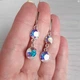 Серьги женские Hand Made с кристаллами хамелеонами Swarovski цвета Crystal AB - изображение 4