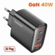 Мережевий зарядний пристрій Toocki 40W GAN Type-c USB Чорний - зображення 1