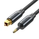 Кабель аудіо Vention mini Toslink — Toslink оптичний цифровий аудіокабель 1 м Black (BKCBF) - зображення 1
