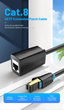 Подовжувач мережевого кабелю 40 Гбіт/с RJ45 Vention Ethernet-кабель-подовжувач Cat 8 10 м Black (IKHBL) - зображення 5