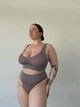 Комплект безшовної білизни plus size 2XL Сливовий - зображення 1