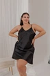 Ночная рубашка шелк плюс сайз 2XL Черная - изображение 1