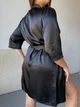 Халат шовк plus size 3XL Чорний - зображення 2