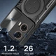 Чохол Magnetic Shield для Motorola Moto G85 протиударний бампер з підставкою Black - зображення 4