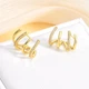 Серьги пусеты с камнями ShinyClaws, золотистые - изображение 9