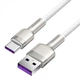 Кабель с металлическими коннекторами Baseus Cafule USB - Type-C 66W 1 метр (CAKF000102) белый - изображение 1