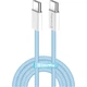 Дата кабель USB-C to USB-C 1.0m 60W 3.0А blue ColorWay (CW-CBPDCC061-BL) - изображение 1